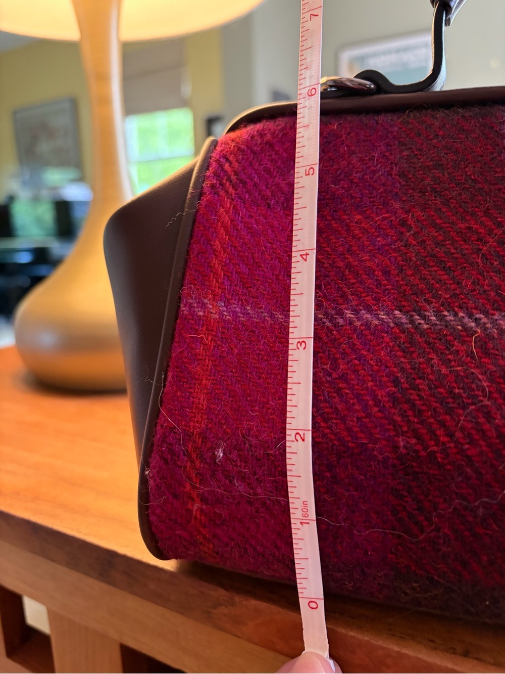 Harris Tweed Brown Leather and tweed Doctor-Style Satchel - Picture 11 of 12